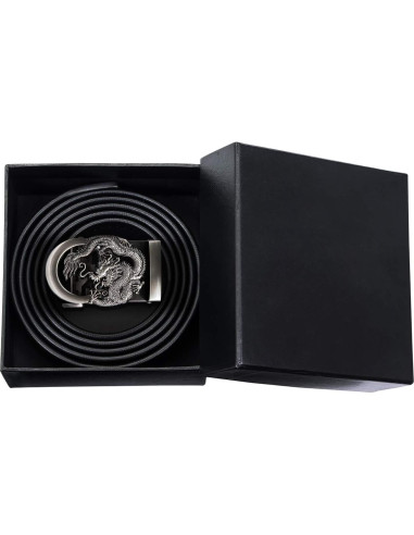 Cinturón Ratchet Barry.Wang Cuero Genuino Negro 2.86cm