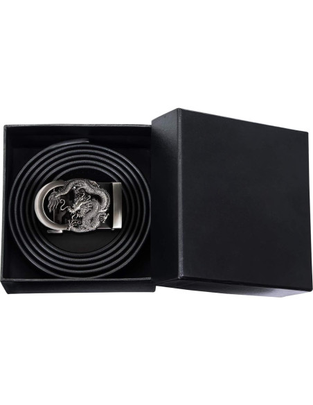 Cinturón Ratchet Barry.Wang Cuero Genuino Negro 2.86cm