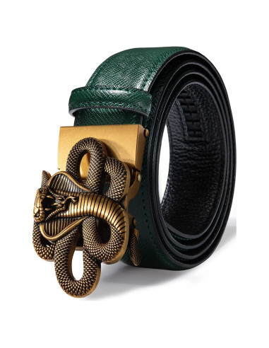 Cinturón Ratchet Barry.Wang Cuero Genuino 2.86cm Ajustable