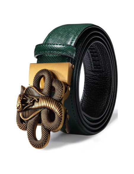 Cinturón Ratchet Barry.Wang Cuero Genuino 2.86cm Ajustable