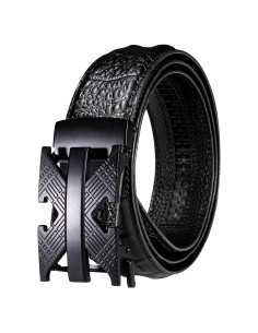 Cinturón de Ratchet Barry.Wang Cuero Genuino Gris 2.86 cm