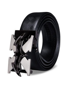 Cinturón de Ratchet Barry.Wang de Cuero Genuino Negro 2.86cm