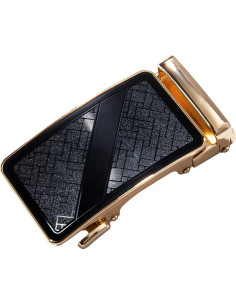 Cinturón de Ratchet Barry.Wang para Hombres Cuero Negro 2