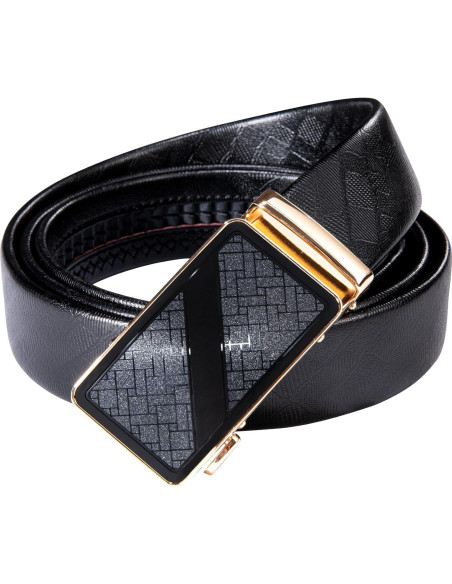 Cinturón de Ratchet Barry.Wang para Hombres Cuero Negro