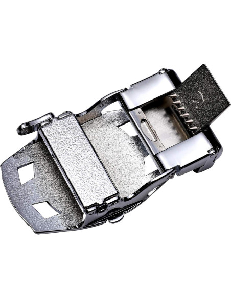 Cinturón Ratchet Barry.Wang Cuero Genuino Ajustable Negro