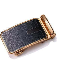 Cinturón de Ratchet Barry.Wang Cuero Genuino Negro 2.86cm 2