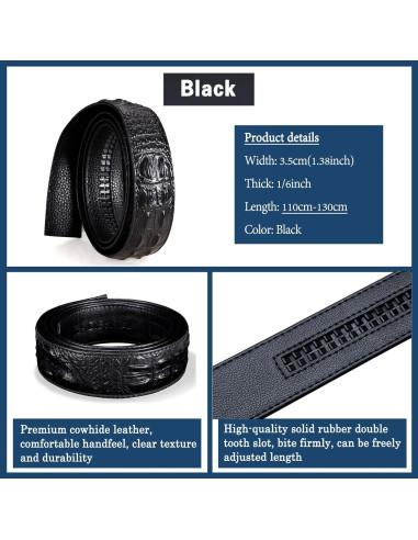 Cinturón Ratchet Barry.Wang Cuero Genuino Gris 2.86 cm