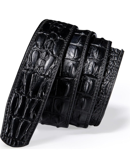 Cinturón Ratchet Barry.Wang Cuero Genuino Gris 2.86 cm