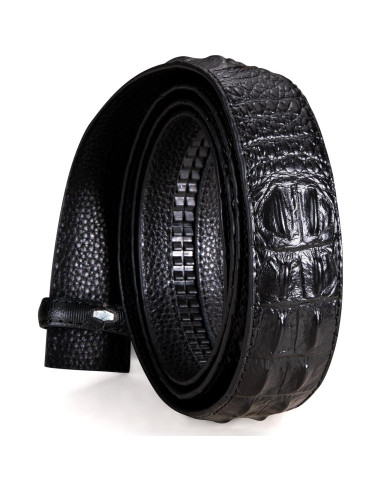 Cinturón Ratchet Barry.Wang Cuero Genuino Gris 2.86 cm