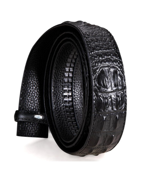 Cinturón Ratchet Barry.Wang Cuero Genuino Gris 2.86 cm