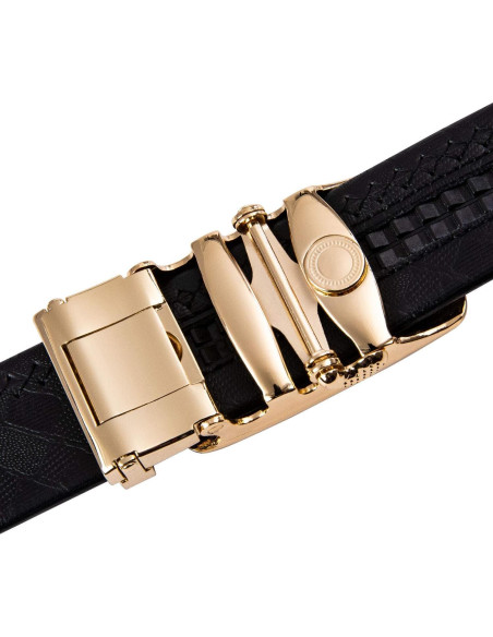 Cinturón Ratchet Barry.Wang Cuero Genuino 2.86cm Ajustable