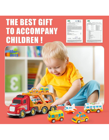 Veslier Juguete de Camión 5 en 1 con Autos para Niños