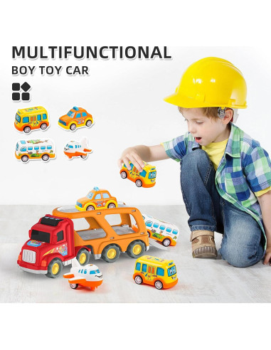 Veslier Juguete de Camión 5 en 1 con Autos para Niños