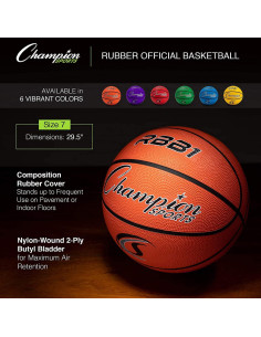 Balón de Baloncesto Champion Sports Junior 5 Azul 2