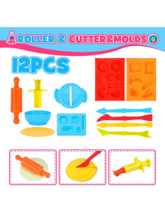 Juego de Herramientas de Masa para Niños 37 Piezas 2