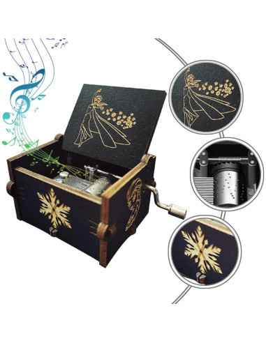 Caja de Música Bolunlun de Madera Congelados 6,35x5,08 cm