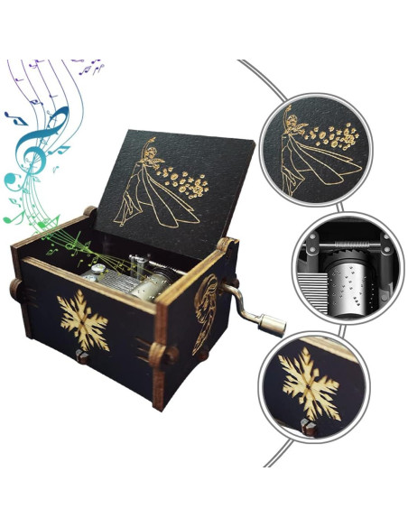 Caja de Música Bolunlun de Madera Congelados 6,35x5,08 cm