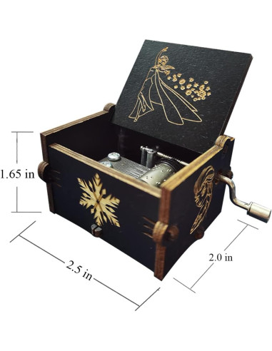 Caja de Música Bolunlun de Madera Congelados 6,35x5,08 cm