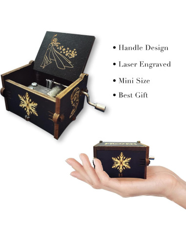 Caja de Música Bolunlun de Madera Congelados 6,35x5,08 cm