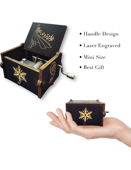 Caja de Música Bolunlun de Madera Congelados 6,35x5,08 cm