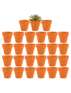 27 Macetas de Arcilla Terracota 5.3 cm con Drenaje Fcacti