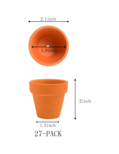 27 Macetas de Arcilla Terracota 5.3 cm con Drenaje Fcacti 2