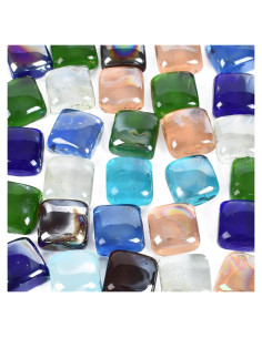 Canicas de Vidrio Planas LUEYAO Color Mezclado 1kg Decoración