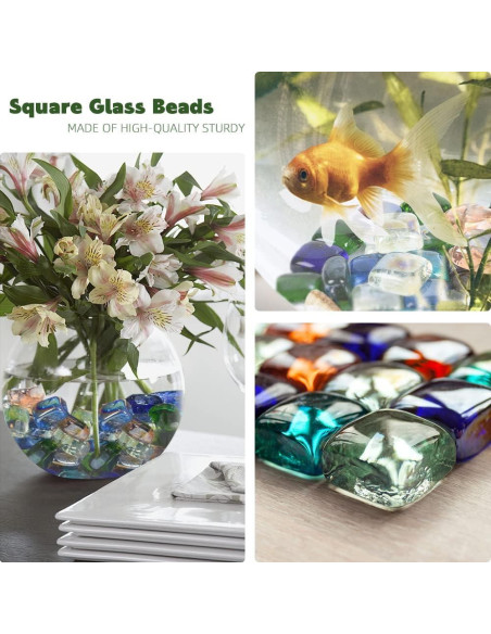 Canicas de Vidrio Planas LUEYAO Color Mezclado 1kg Decoración