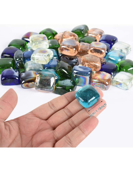 Canicas de Vidrio Planas LUEYAO Color Mezclado 1kg Decoración