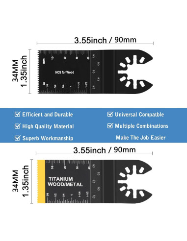 100 Hojas de Sierra Oscilante AIFICUT para Madera