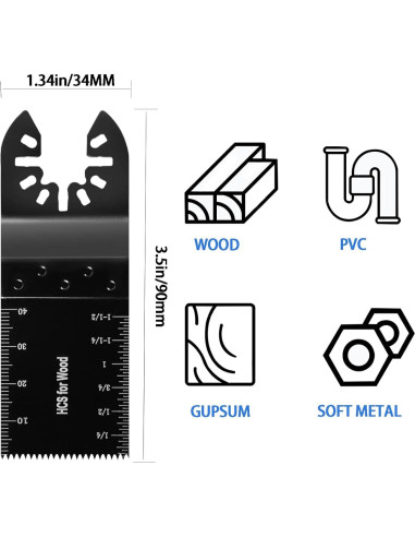 100 Hojas de Sierra Oscilante AIFICUT para Madera