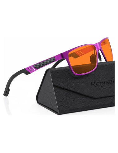 Gafas bloqueadoras luz azul Reglaaly marco metal color púrpura
