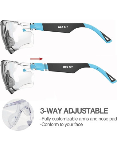 Gafas de Seguridad DEX FIT SG210 Antivaho UV385 Ajustables