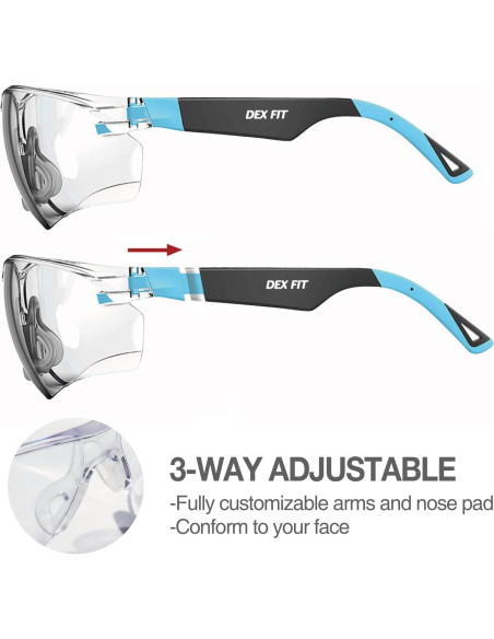 Gafas de Seguridad DEX FIT SG210 Antivaho UV385 Ajustables