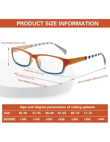 Gafas de lectura Kerecsen para mujeres 6 Pack con filtro UV