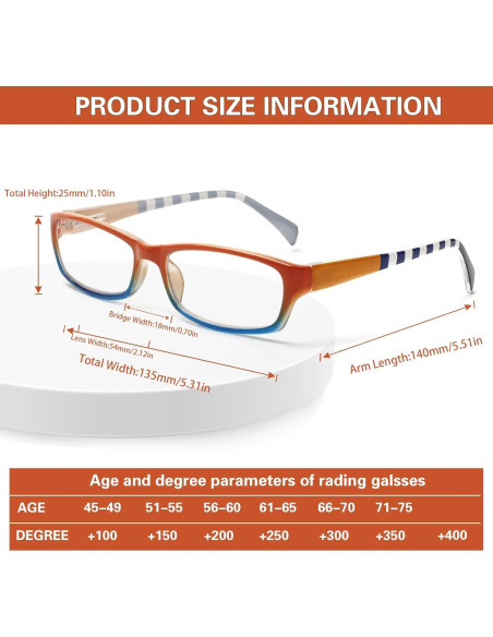 Gafas de lectura Kerecsen para mujeres 6 Pack con filtro UV