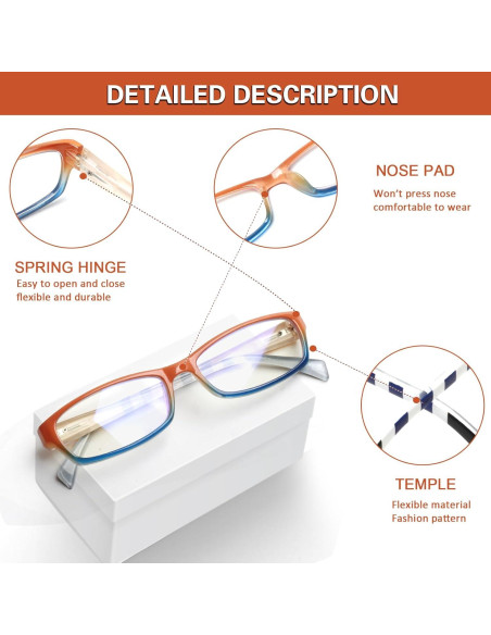Gafas de lectura Kerecsen para mujeres 6 Pack con filtro UV