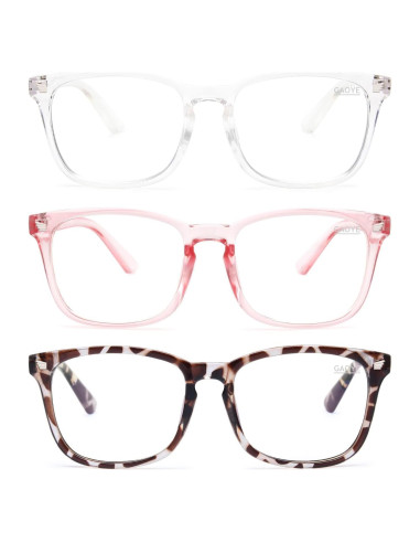 Gafas de luz azul Gaoye para mujer - Bloqueo 99% - Paquete 3
