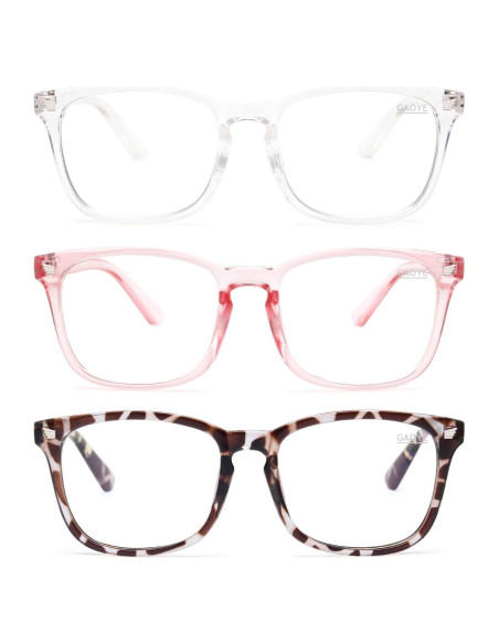 Gafas de luz azul Gaoye para mujer - Bloqueo 99% - Paquete 3