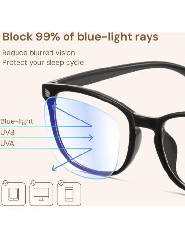 Gafas de luz azul Gaoye para mujer - 99% bloqueo UV400 - 3 colores