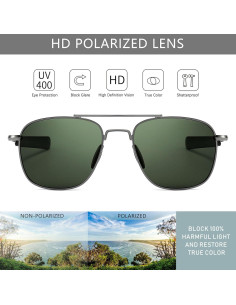 Gafas de sol piloto SUNGAIT polarizadas para hombres 2