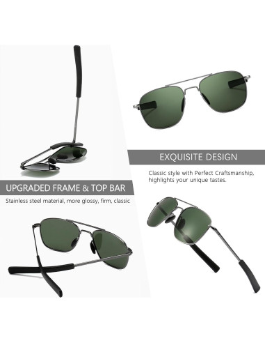 Gafas de sol piloto SUNGAIT polarizadas para hombres