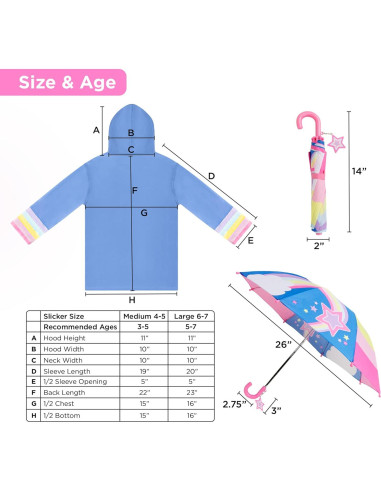 Set Paraguas y Chaqueta de Lluvia Niñas Addie & Tate