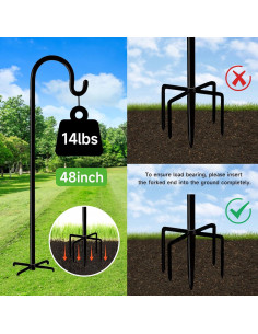 Gancho de Jardín Pantutru 121.92 cm 5 Puntas Soporte Decorativo 2