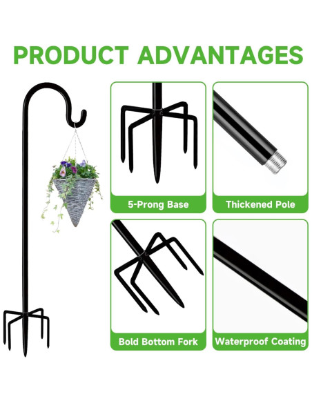 Gancho de Jardín Pantutru 121.92 cm 5 Puntas Soporte Decorativo