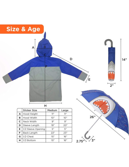 Paraguas y Chaqueta de Lluvia Addie & Tate para Niñas