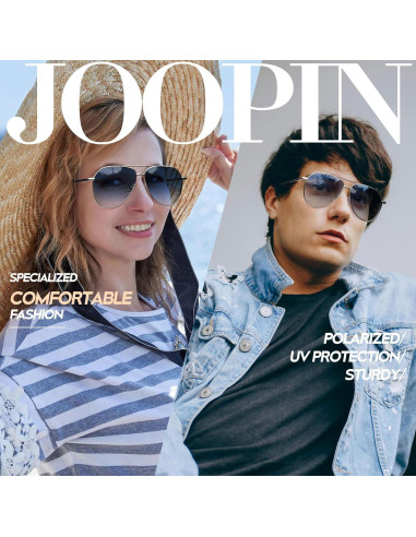 Gafas de Sol Joopin Aviador Polarizadas UV400 Plateadas