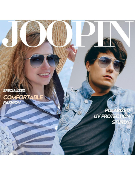 Gafas de Sol Joopin Aviador Polarizadas UV400 Plateadas