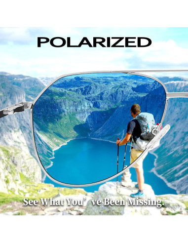 Gafas de Sol Joopin Aviador Polarizadas UV400 Plateadas