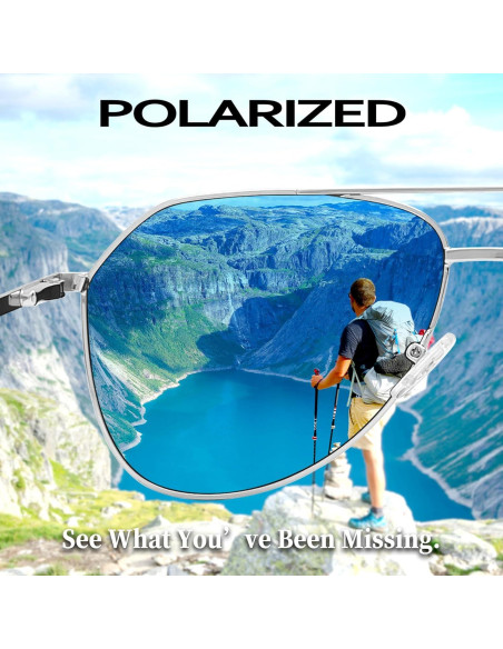 Gafas de Sol Joopin Aviador Polarizadas UV400 Plateadas